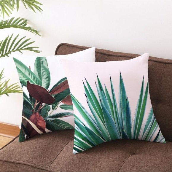 🌸3/$25🌸 Green Plant Print Cushion Cover - Picture 3 of 5